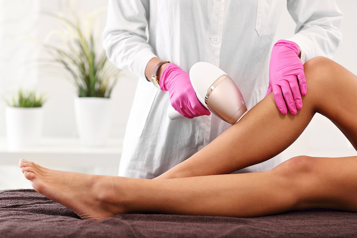 Adult woman having laser hair removal